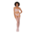 Jarretelset visnet bodystocking met kant voor verleidelijke curves – Dreamgirl - Afbeelding 2