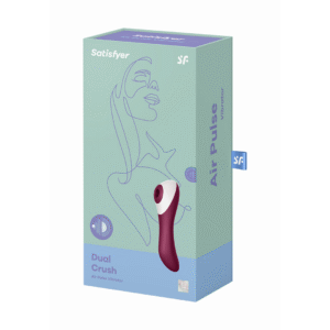 Satisfyer luchtdruk vibrator – G-spot vibrator – Dual Crush - Invoegbare Dubbele Luchtdruk Vibrator - Wijnrood Satisfyer