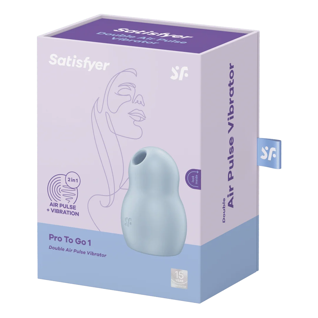Vibratore a pressione d’aria Satisfyer – Vibratore doppio – Pro to Go 1 - Double Air Pulse Vibrator - Azul Satisfyer