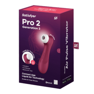 Satisfyer luchtdruk vibrator – Clitoris stimulator – Pro 2 Generatie 3 - Double Air Pulse Vibrator - Liquid Air en Connect App - Wijnrood Satisfyer