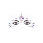 2-delige bh-set met jarretels en schitterende eye contact bling sticker - One Size - Multicolor - Image 6