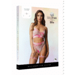 2-delige bh-set met jarretels en schitterende eye contact bling sticker - One Size - Multicolor