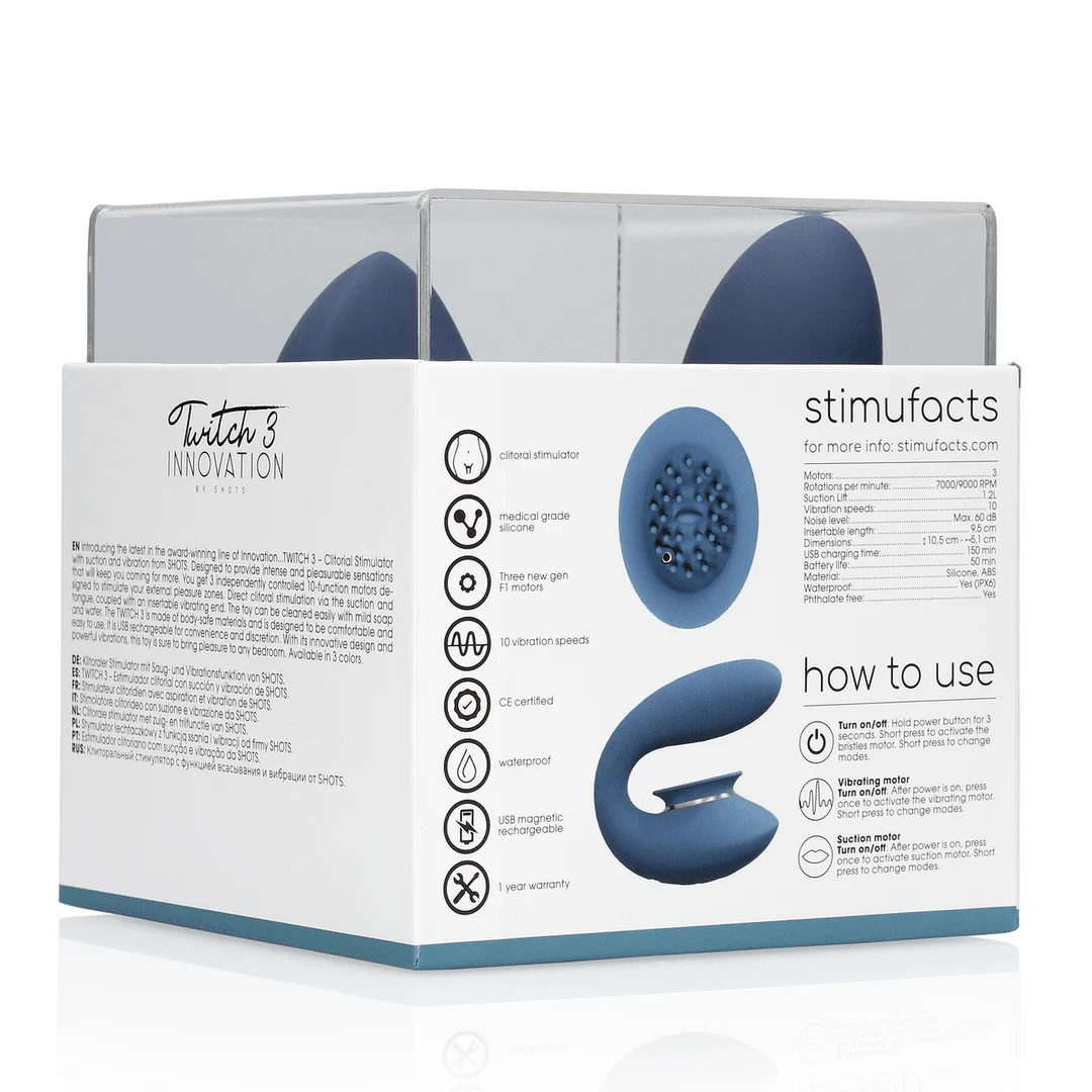 Luchtdruk vibrator – Flapper tong stimulator – Twitch 3 - Oplaadbare Vibrator en Suction/ Innovation by Shots - Afbeelding 2