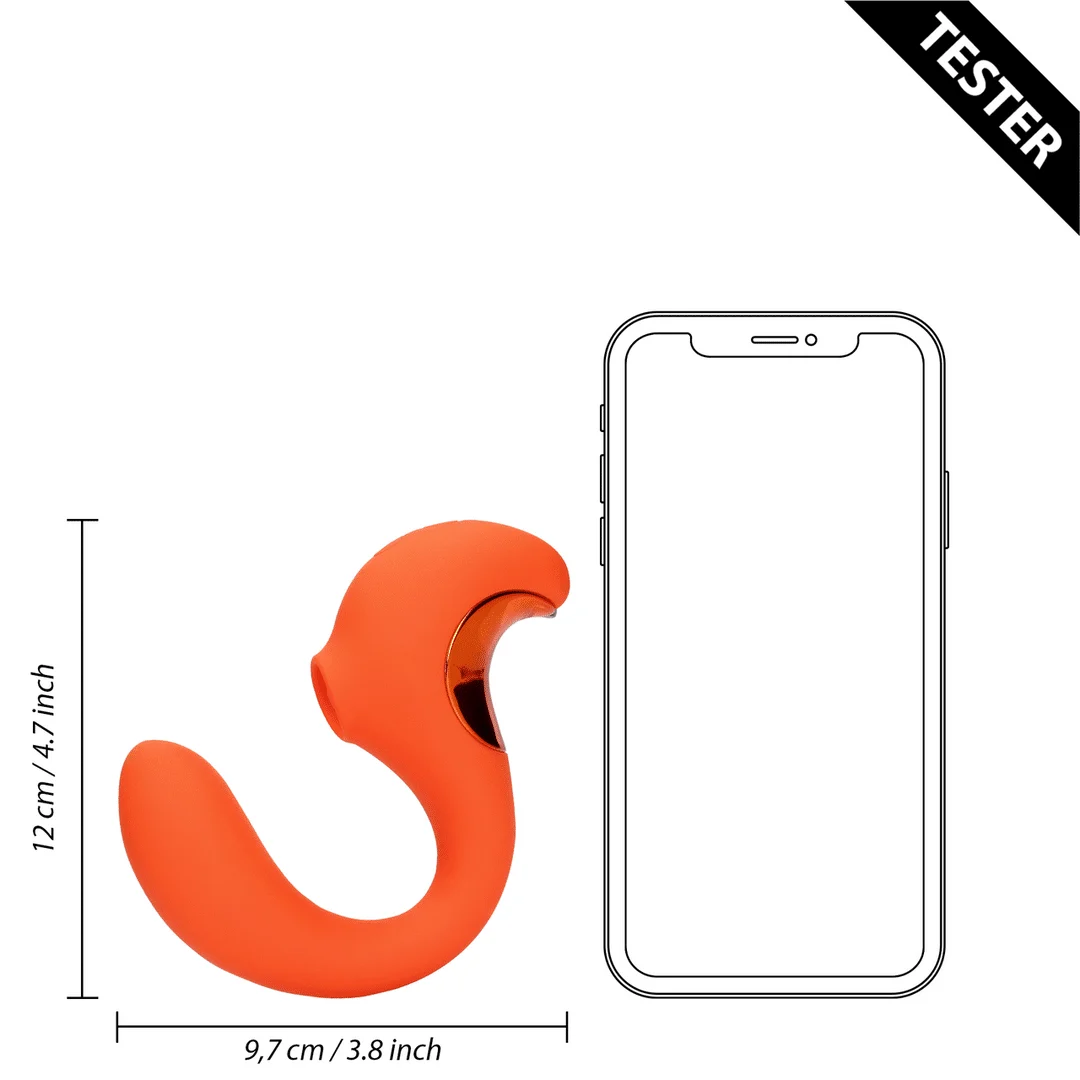 Vibromasseur à pression d’air – Vibromasseur point G – Vibromasseur point G avec pulse wave clitoridienne – Untamed Orange Loveline by Shots – Image 11