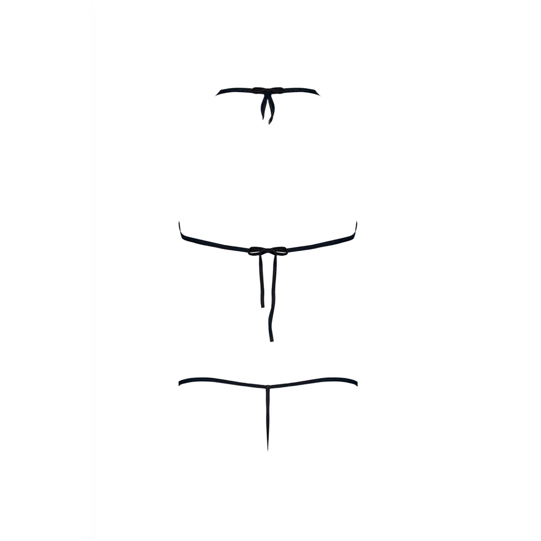 Schwarzes BH und G String Set mit Riemen – Bild 5