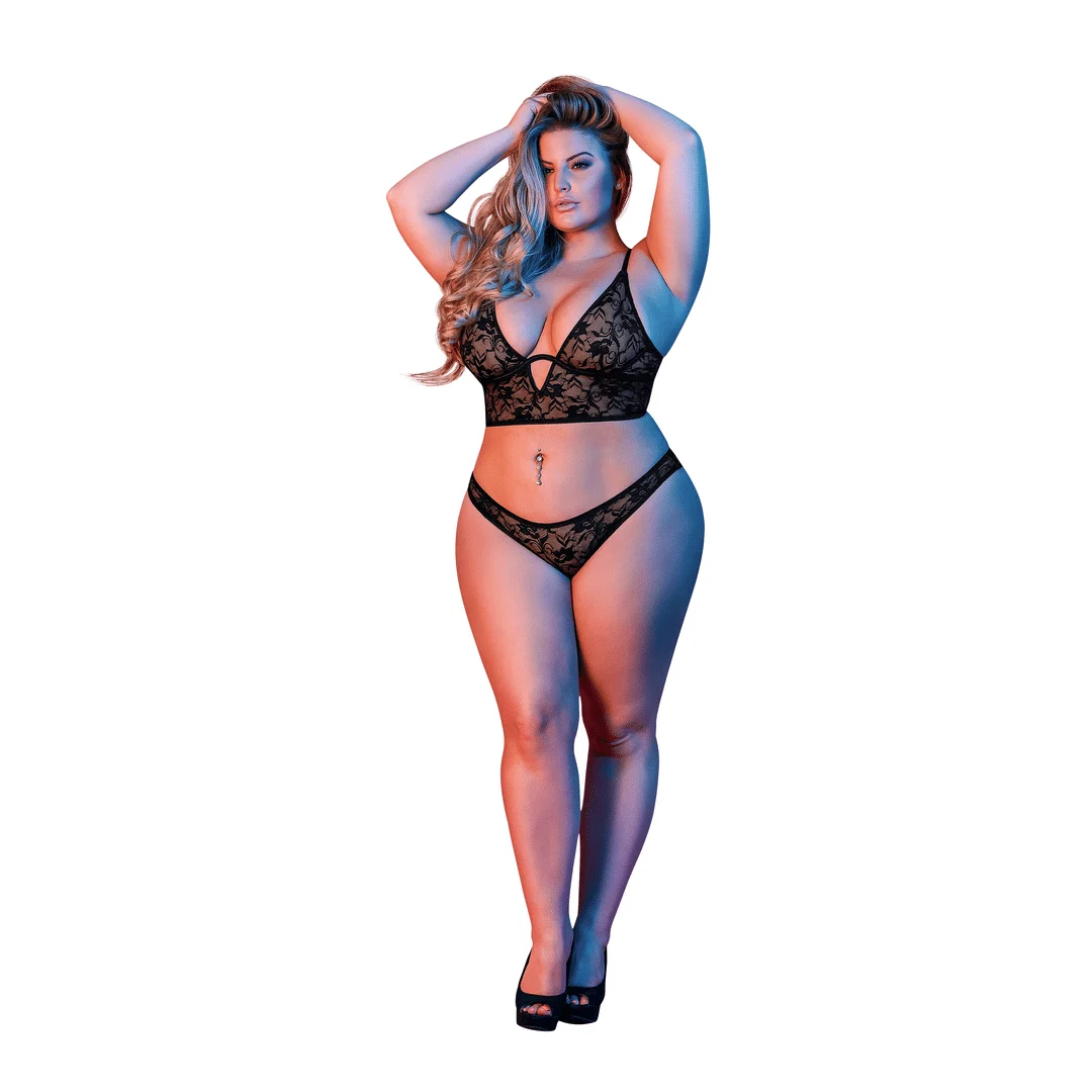 Magic Silk Bralette und Spitzenslip, schwarz, 2X – Bild 6