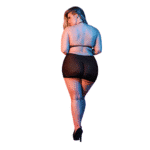 Rok + top lingerie set met polkadot mesh voor verleidelijke curves – Exposed by Magic Silk - Afbeelding 3