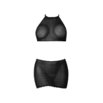 Rok + top lingerie set met polkadot mesh voor verleidelijke curves – Exposed by Magic Silk - Afbeelding 16