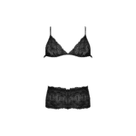 Sexy lingerie set zwart met halter en romantische touch - Exposed by Magic Silk - Afbeelding 4