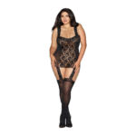 Sexy babydoll met kanten veter en jarretels voor verleidelijke look - Dreamgirl - Afbeelding 2