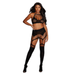 Jarretelset met seamless high-neck bralette voor lingerie-set look – Dreamgirl - Afbeelding 4