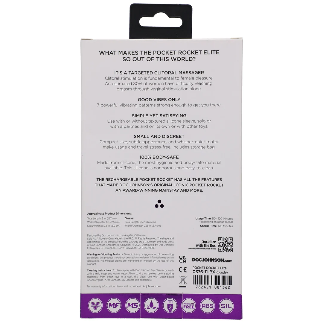 Mini wibrator Doc Johnson Pocket Rocket Elite - obrazek 2