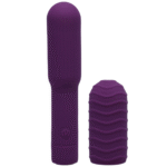 Mini vibrator – oplaadbaar met verwisselbare textuurhoes – Doc Johnson paars - Afbeelding 3