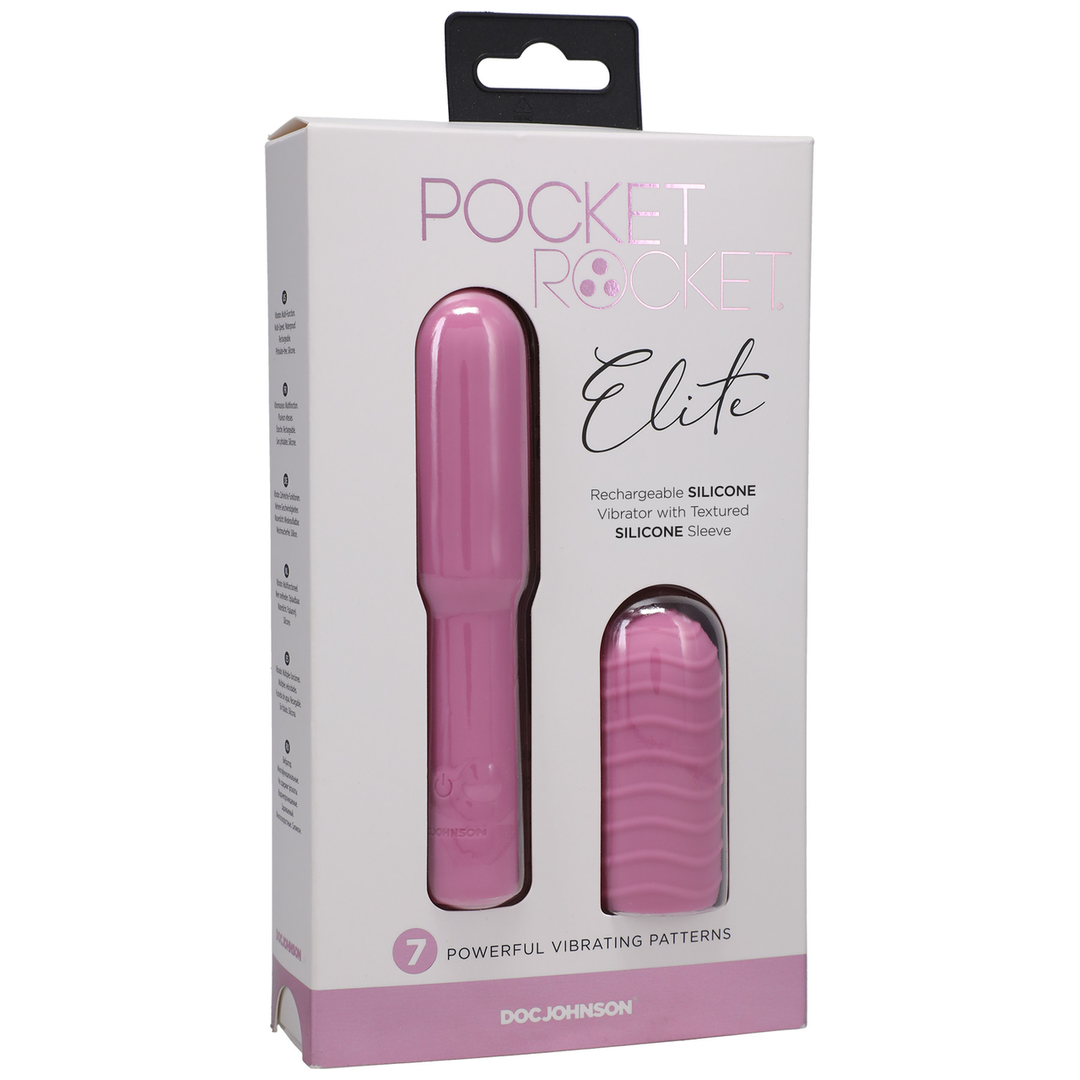 0376-12-BX-2 mini vibrator – oplaadbaar – Pocket Rocket Elite (roze) Doc Johnson - Afbeelding 1