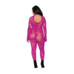 Fishnet bodystocking met vingerhandschoenen voor curvy verleiding - Dreamgirl