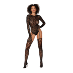 Fishnet bodystocking met vingerhandschoenen voor curvy lingerie look – Dreamgirl - Afbeelding 4