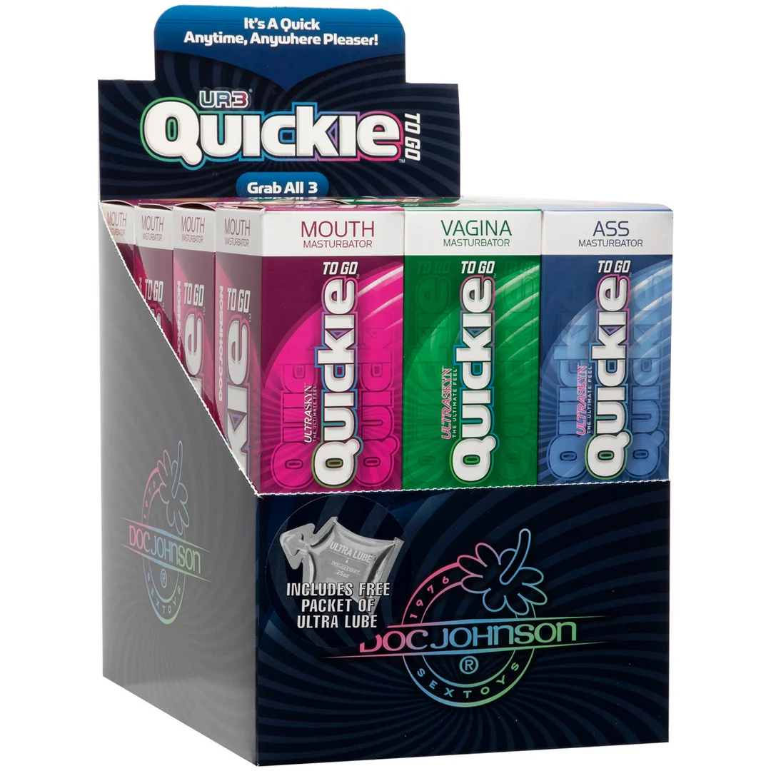 Doc Johnson ULTRASKYN Quickies To Go, masturbateurs, présentoir de 12 pièces – Image 3