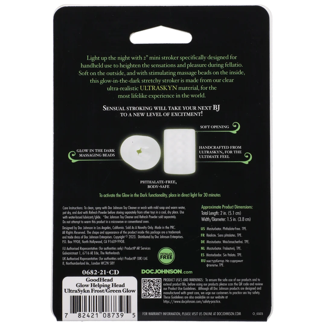 Pocket stroker met glow-in-the-dark – Frost / Groen Gloed - Afbeelding 2