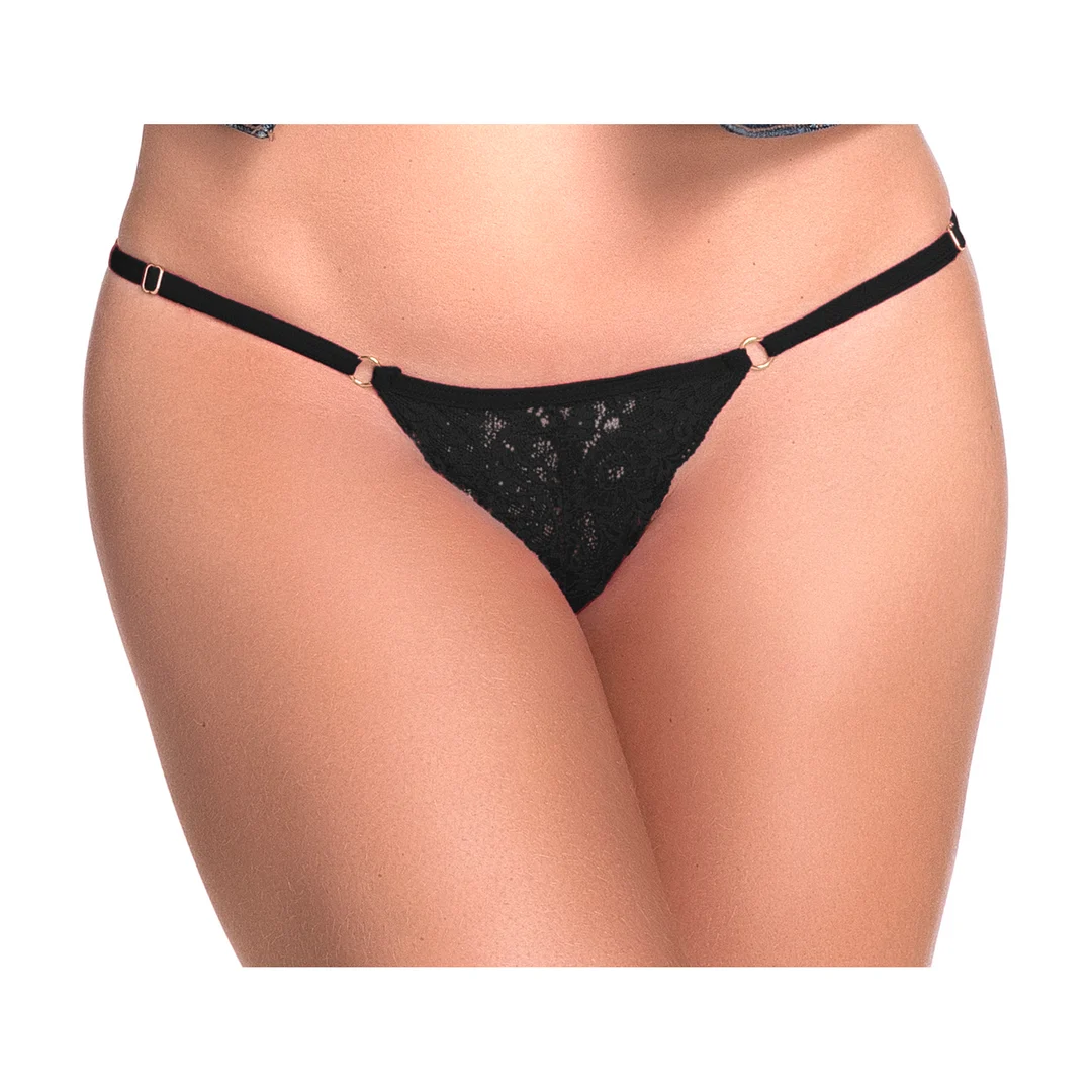 Mapalé Spitzenslip mit Schlüssellochdetail, M/L, schwarz – Bild 2
