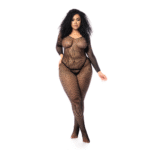 Visnet bodystocking met lange mouwen voor verleidelijke curvy look – Mapalé - Afbeelding 3