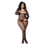 Visnet bodystocking met lange mouwen voor verleidelijke curvy look – Mapalé - Afbeelding 2