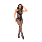 Bodystocking met bloemenaccent en open kruis voor curvy silhouet – Mapalé - Afbeelding 4