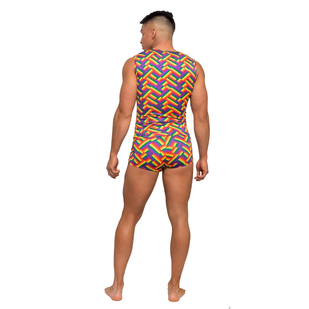 Canotta Fitness Male Power con stampa arcobaleno, taglia S - immagine 2
