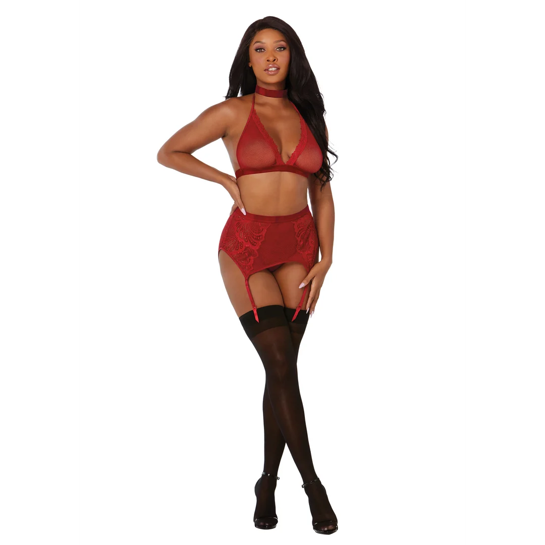 Ensemble quatre pièces Dreamgirl en résille et dentelle – Image 10