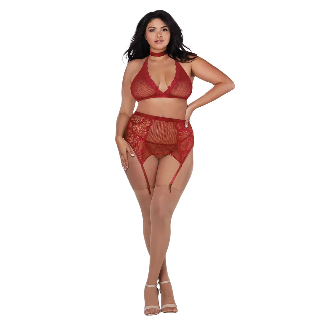 Ensemble quatre pièces Dreamgirl en résille et dentelle – Image 4