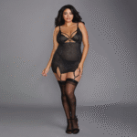 Visnet jarretelset met gouden ringen voor verleidelijke silhouet – SexyPlus - Afbeelding 2