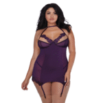jarretelset met venise-kant en verstelbare details voor curvy vormen – SexyPlus - Afbeelding 4