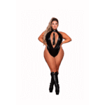 Curvy halter body in faux-leather met studs en afneembare flogger – Dreamgirls - Afbeelding 3