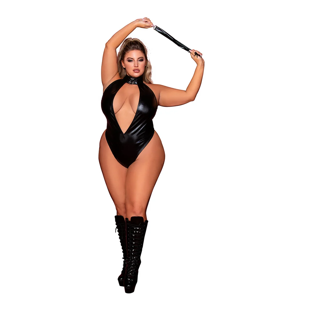 Dreamgirl Faux Halter Teddy con Flogger - immagine 2