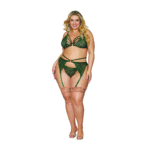 Jarretelset lingerie met metallic corded kant voor curvy silhouet – LIN - Afbeelding 2