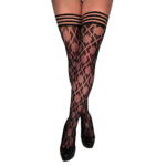 Diamond fishnet stay-up met anti-slip voor sexy curvy look – Kix'ies - Afbeelding 2