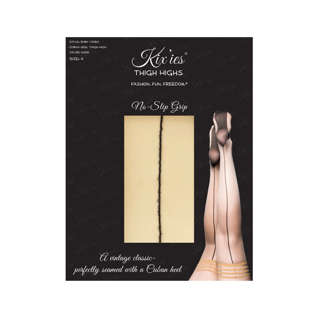 1318A-NUD-2 Bas autofixants Kix'ies Ruby couleur nude – Image 1