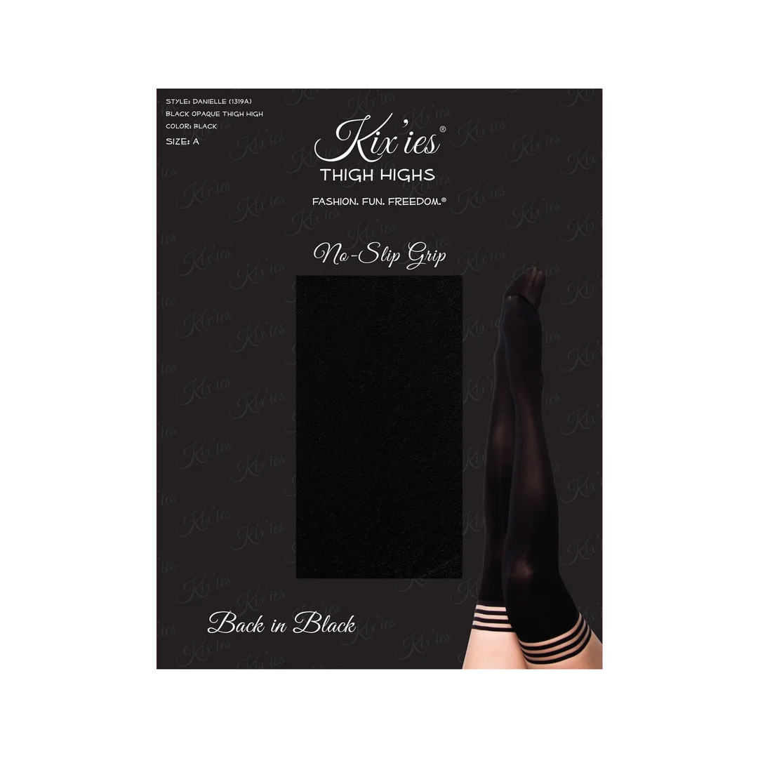 Bas autofixants Kix'ies Danielle noirs, taille A – Image 1