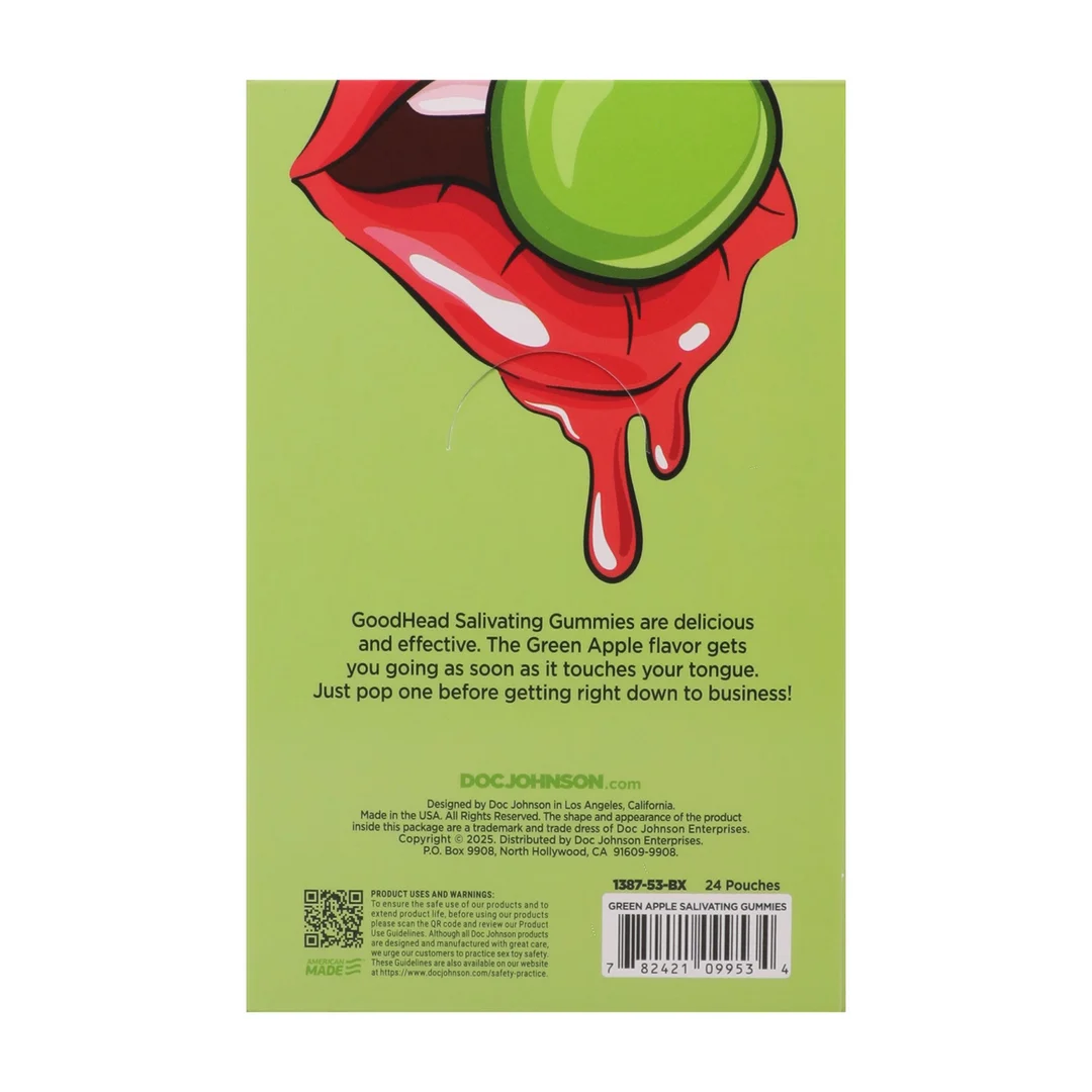 Speekselopwekkende gummies – Groene Appel – 24 stuks display, 12 gr – Goodhead - Afbeelding 2