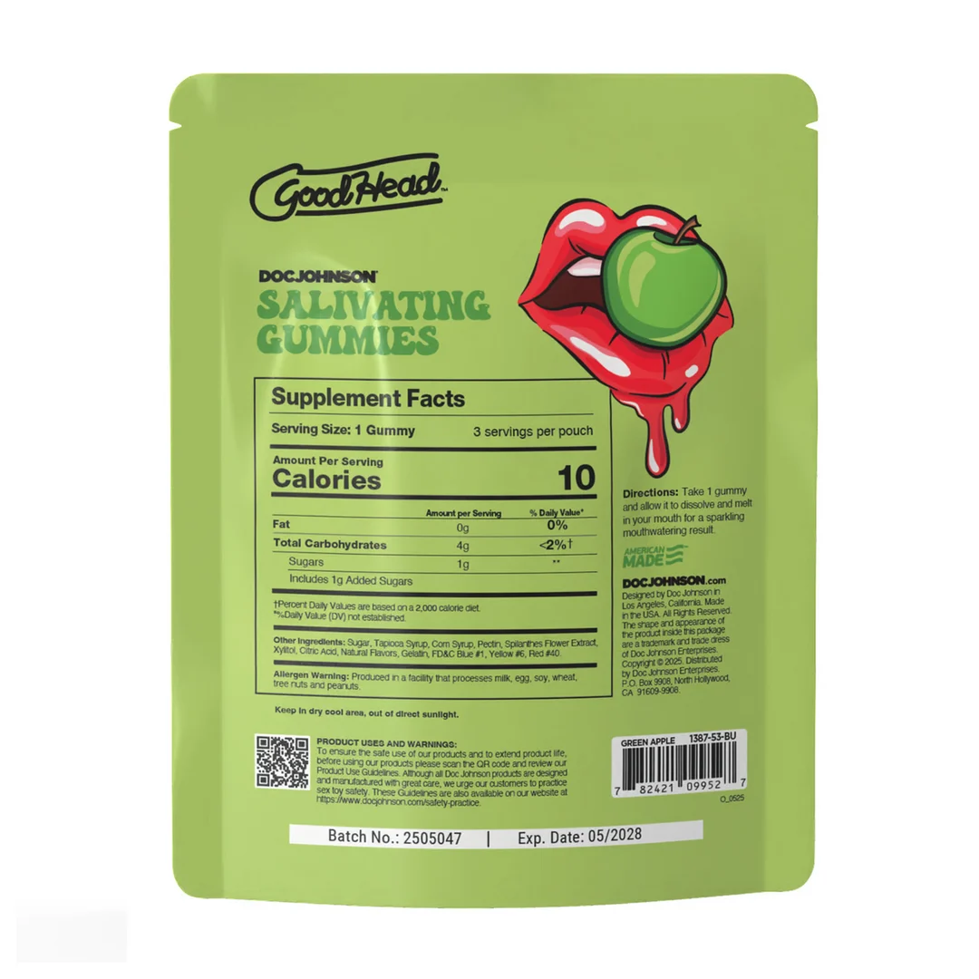Speekselopwekkende gummies – Groene Appel – 24 stuks display, 12 gr – Goodhead - Afbeelding 4
