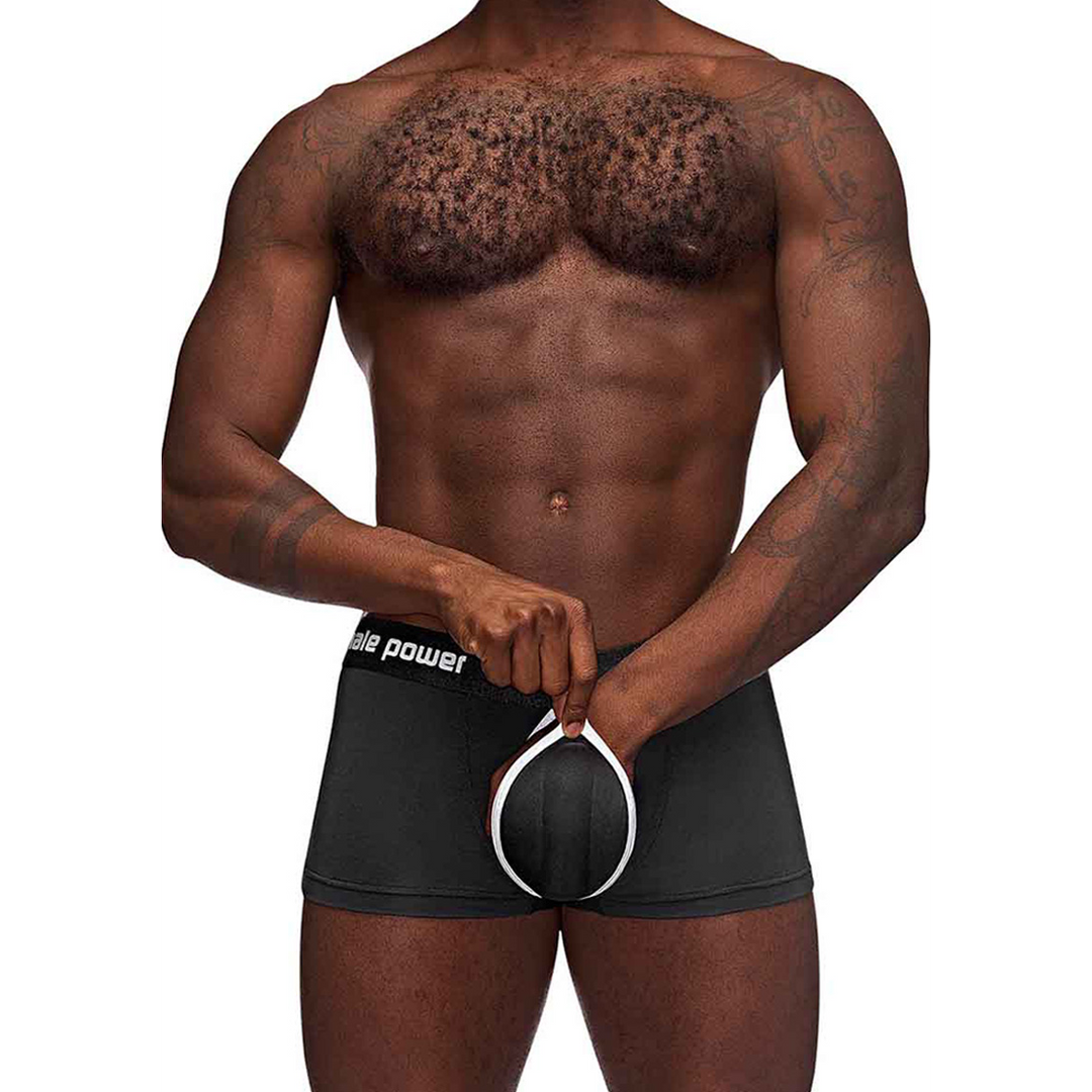140267BKSL-5 Slip heren met open kruis en padded pouch voor een gedurfde look – Male Power - Afbeelding 1