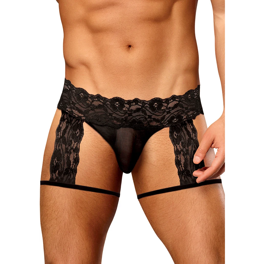 Male Power Strapshorts mit Blumen Spitze – Bild 4