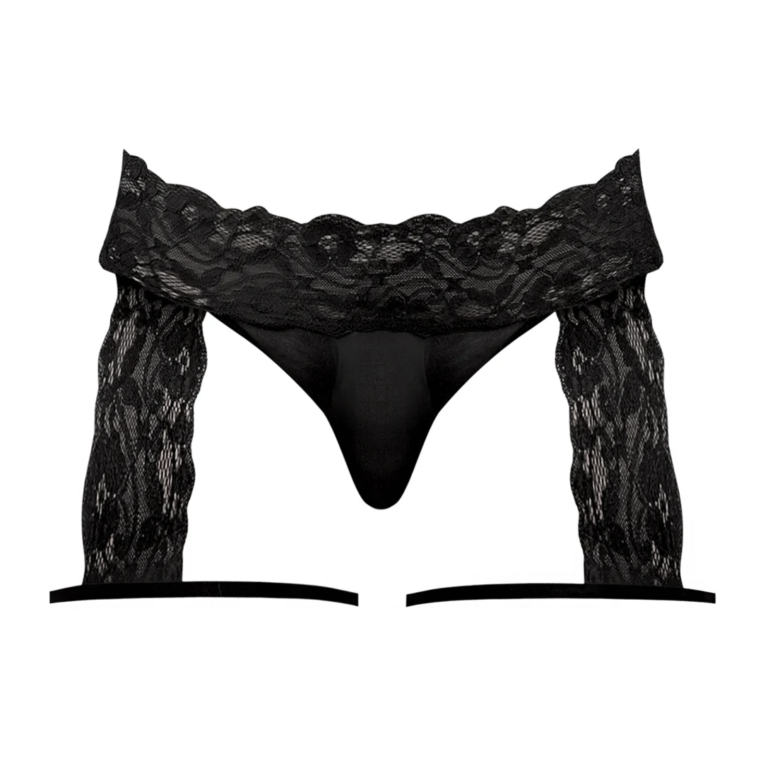 Male Power Strapshorts mit Blumen Spitze – Bild 6