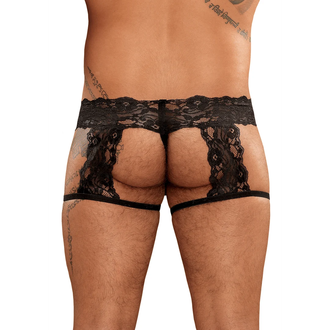 Male Power Strapshorts mit Blumen Spitze – Bild 5
