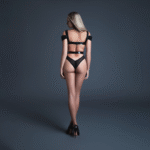 Zwarte bodysuit met latex-look en mesh voor verleidelijke silhouetten - Allure