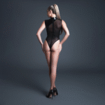 Sexy bodysuit met diepe V en latex-look voor verleidelijke look – Allure - Afbeelding 9