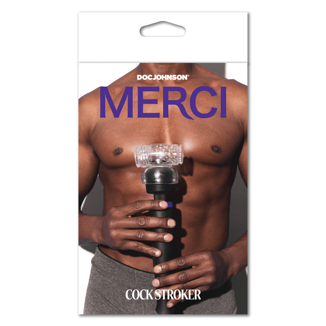 2400-15-BX-2 wand vibrator – Cock Stroker attachment dubbelzijdig – doorzichtig Doc Johnson - Afbeelding 1