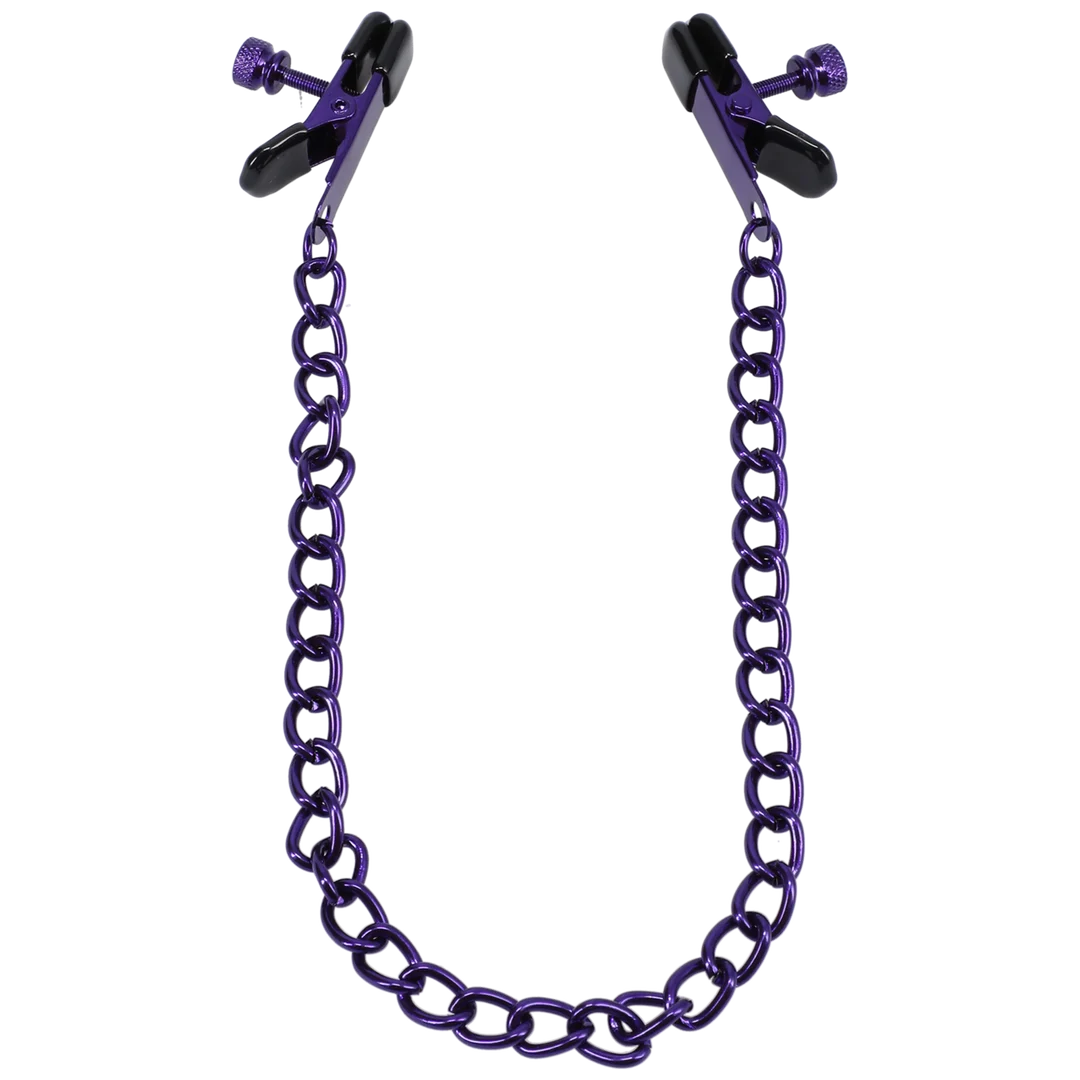 BDSM tepelklemmen met verstelbare grip – Tepelknijpers - Paars - Afbeelding 3