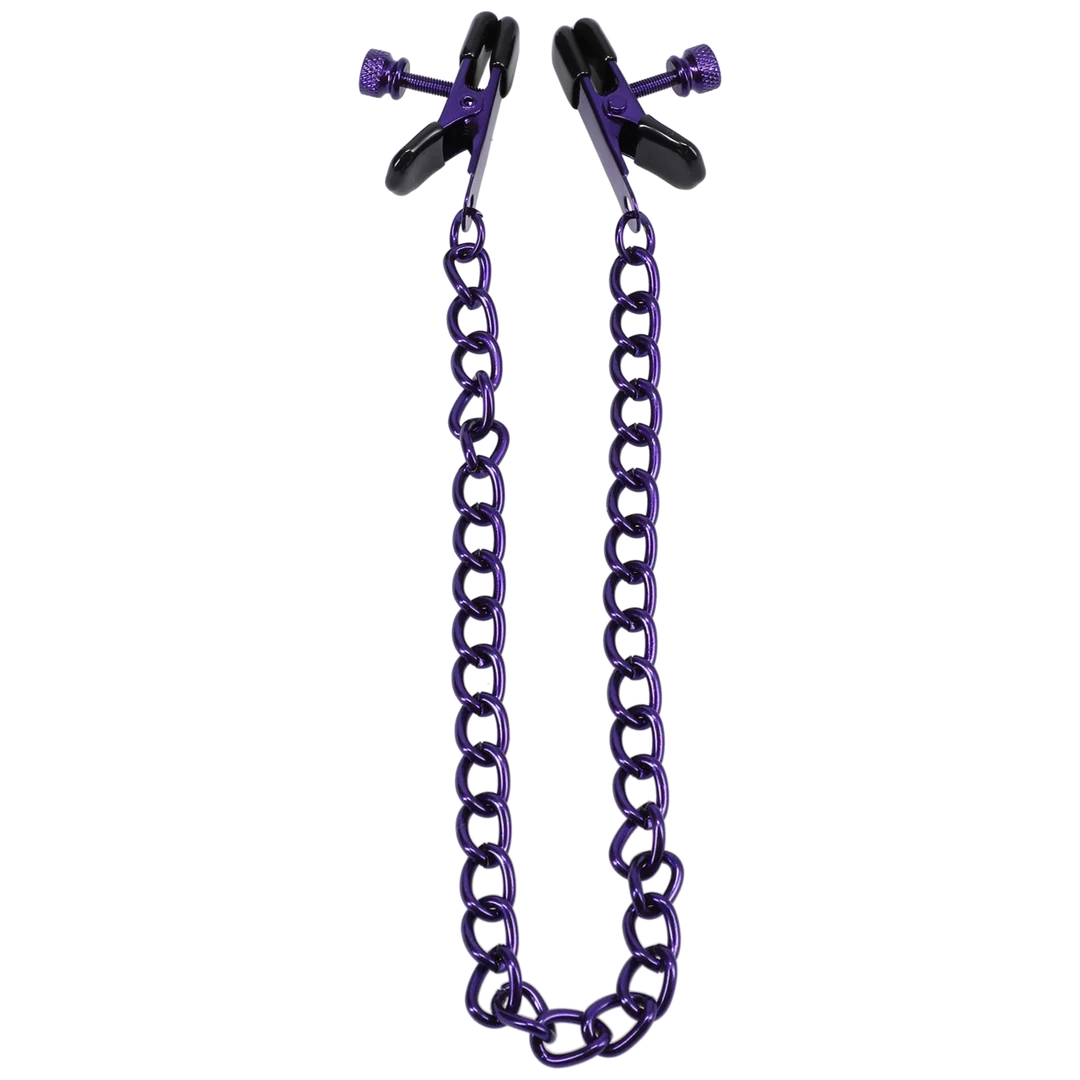 BDSM tepelklemmen met verstelbare grip – Tepelknijpers - Paars - Afbeelding 4