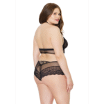 Plus size fishnet lingerie set met kanten accenten voor curvy curves – SexyPlus - Afbeelding 4