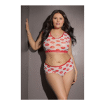 Plus size lingerie set met lipprint voor speelse curvy looks – Queen - Afbeelding 2